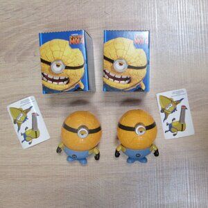 2 Mega Jerry minion Despicable Me 4 French Moi lot 2024 Mcdonalds Happy Meal toy